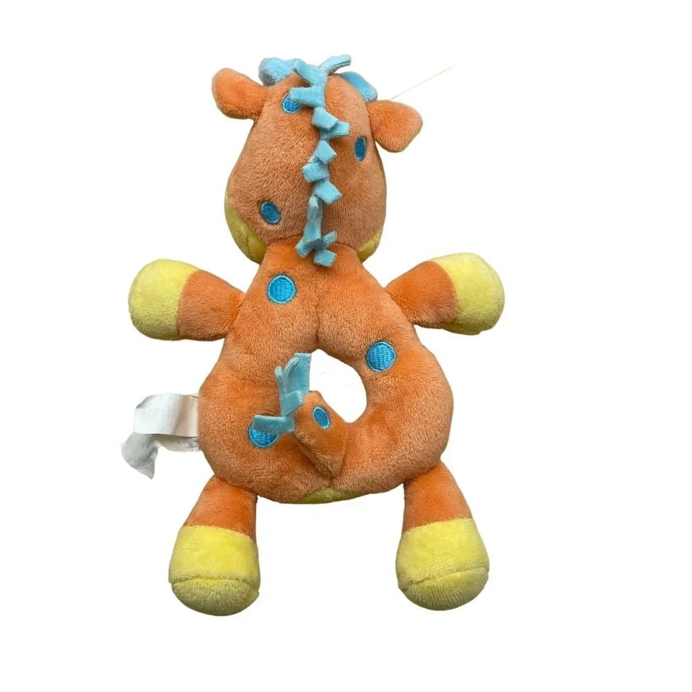 Koala Bear GIRAFFE Baby Rattle Stuffed‎ Animal Toy Ring Yellow Orange Plush 8